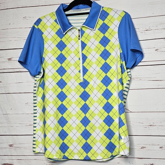 Jofit Tops Jofit Tipped Argyle Golf Polo Shirt Poshmark